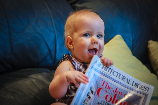 Sonja digesting a good magazine